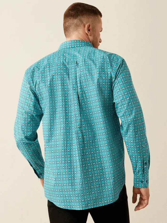 Ariat 10054697 Mens Jordy Classic Fit Shirt Turquoise