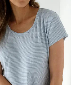 ASHA stripe tee in Blue/White