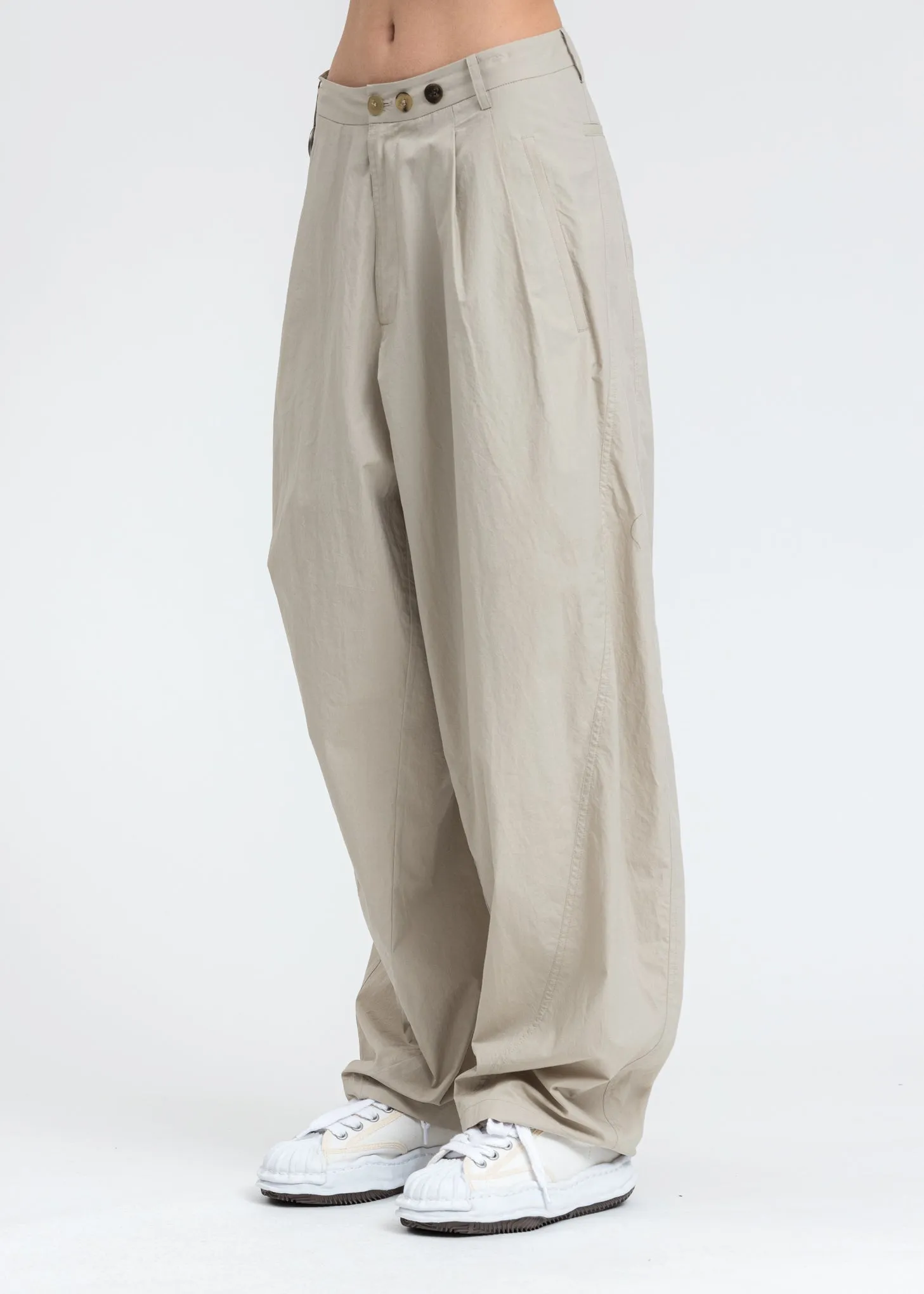 Beige Chained Wide Pants