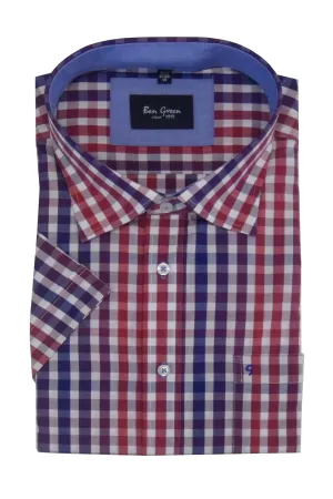 Ben Green Mens Pure Cotton Short Sleeved Smart Casual Shirts(41200)