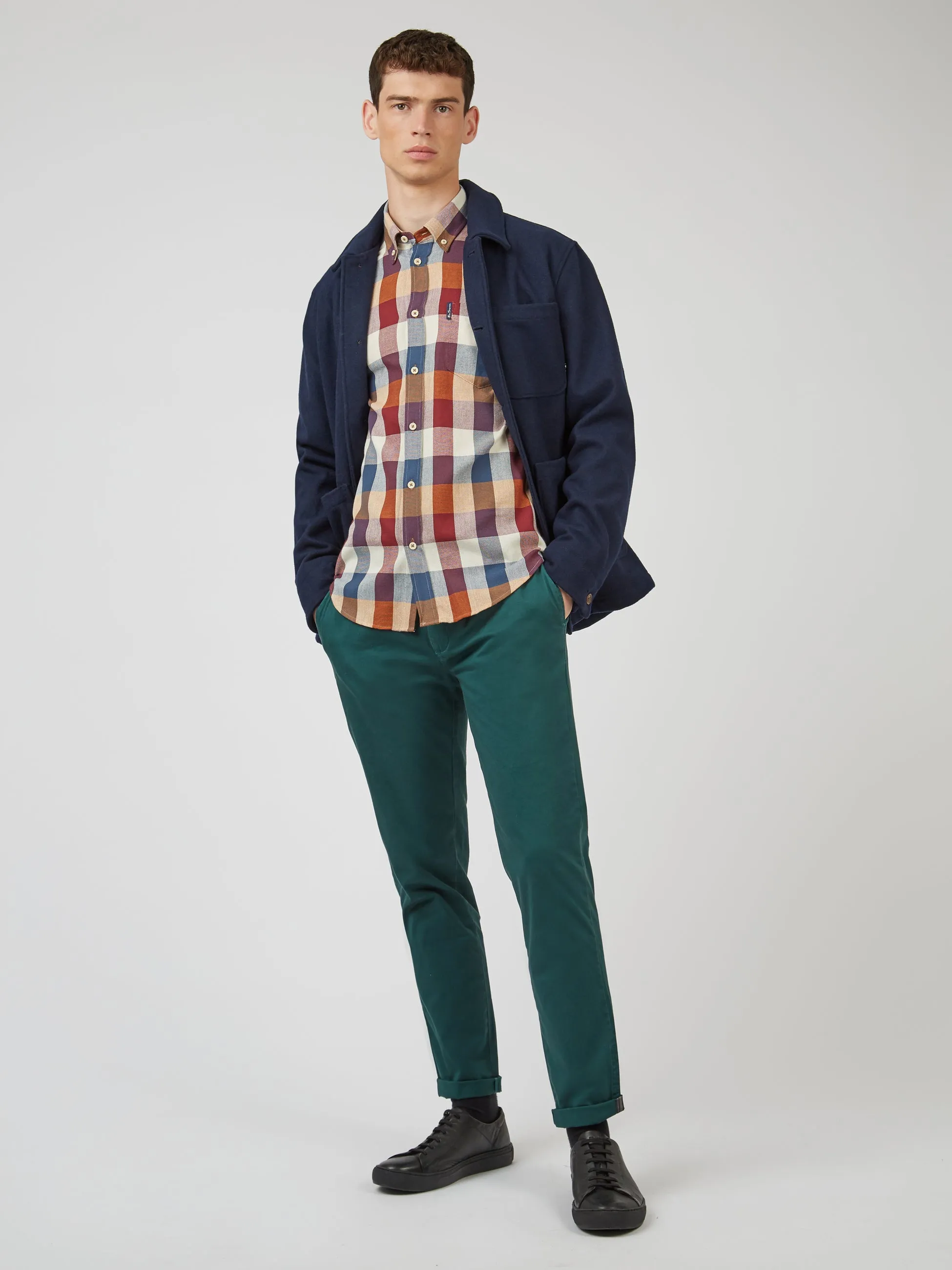 Ben Sherman Oxford Blocked Check - Crimson