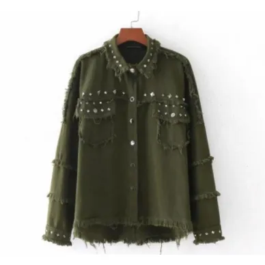 Black Vintage Long Sleeve Denim Jacket