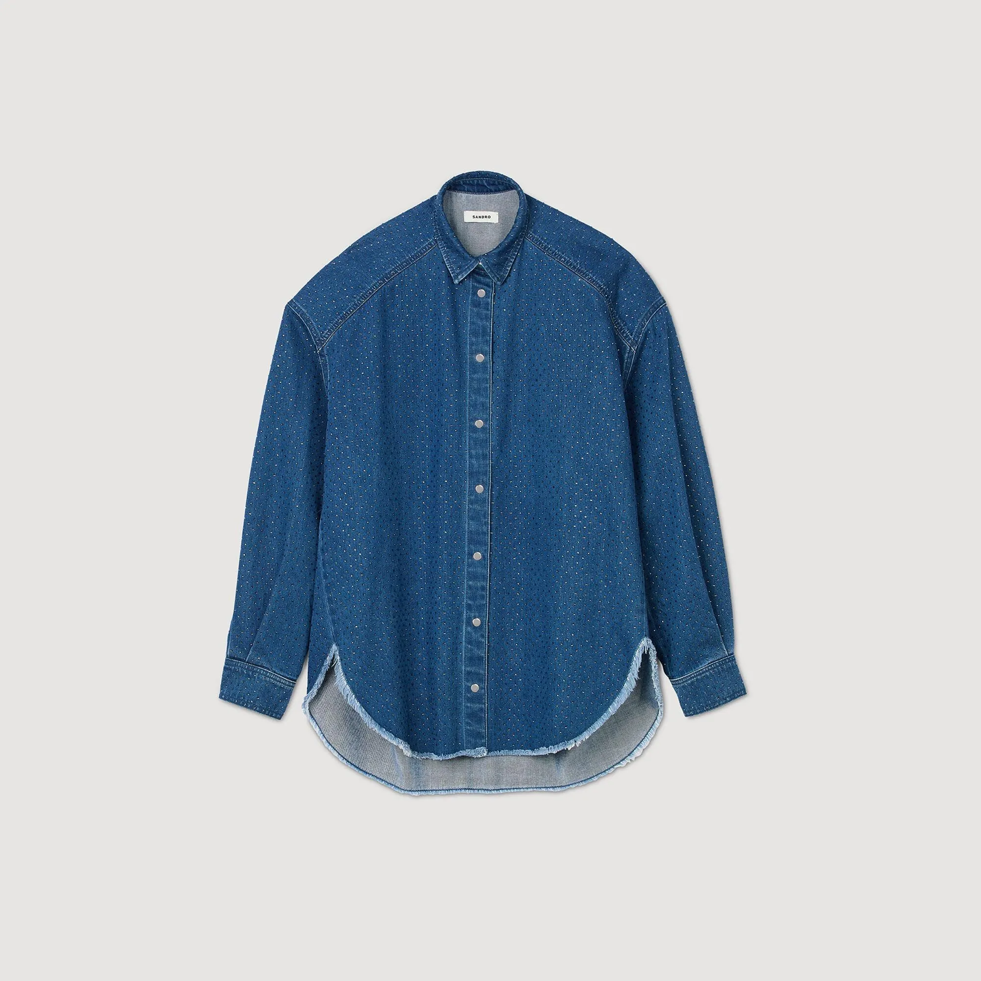 Bluemoon Denim Shirt With Rhinestones Blue Jean