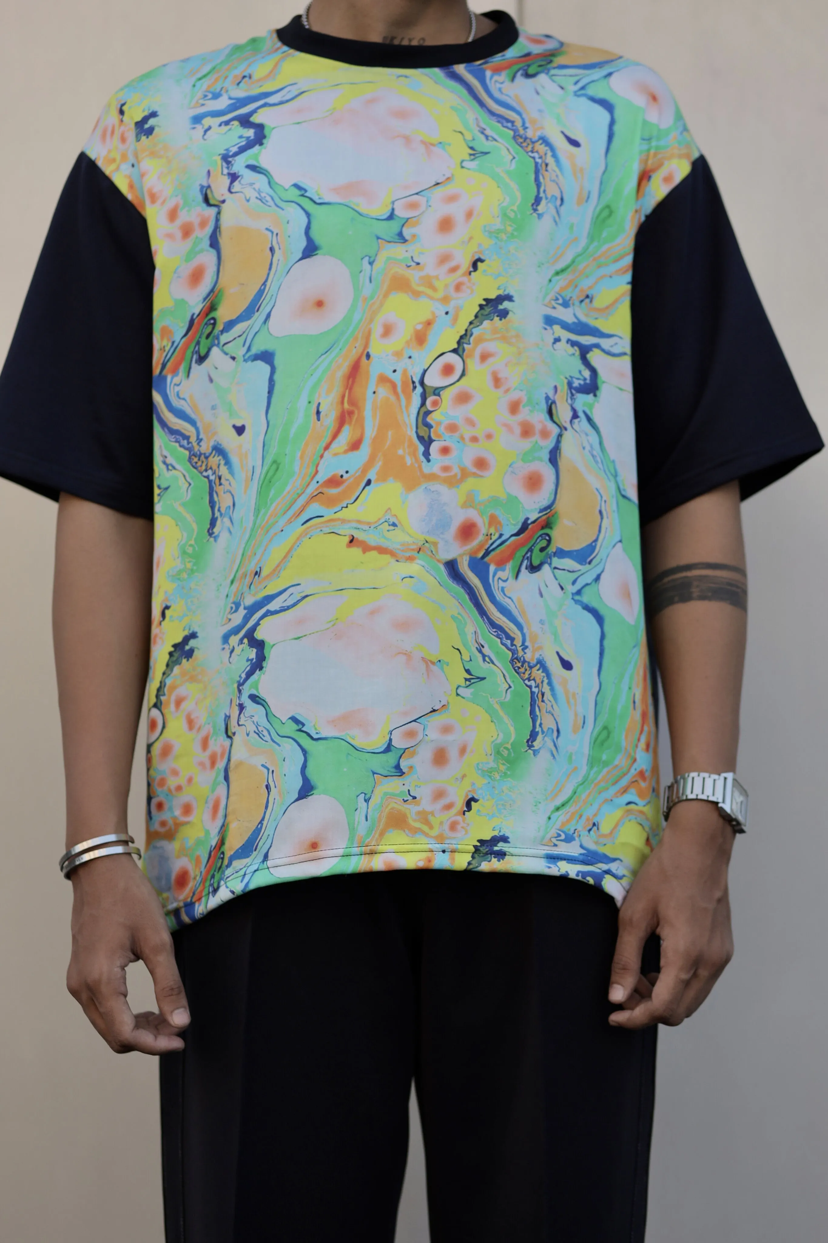 Celestial Canopy (Oversize Tencel Satin T-Shirt)  AddysForMen