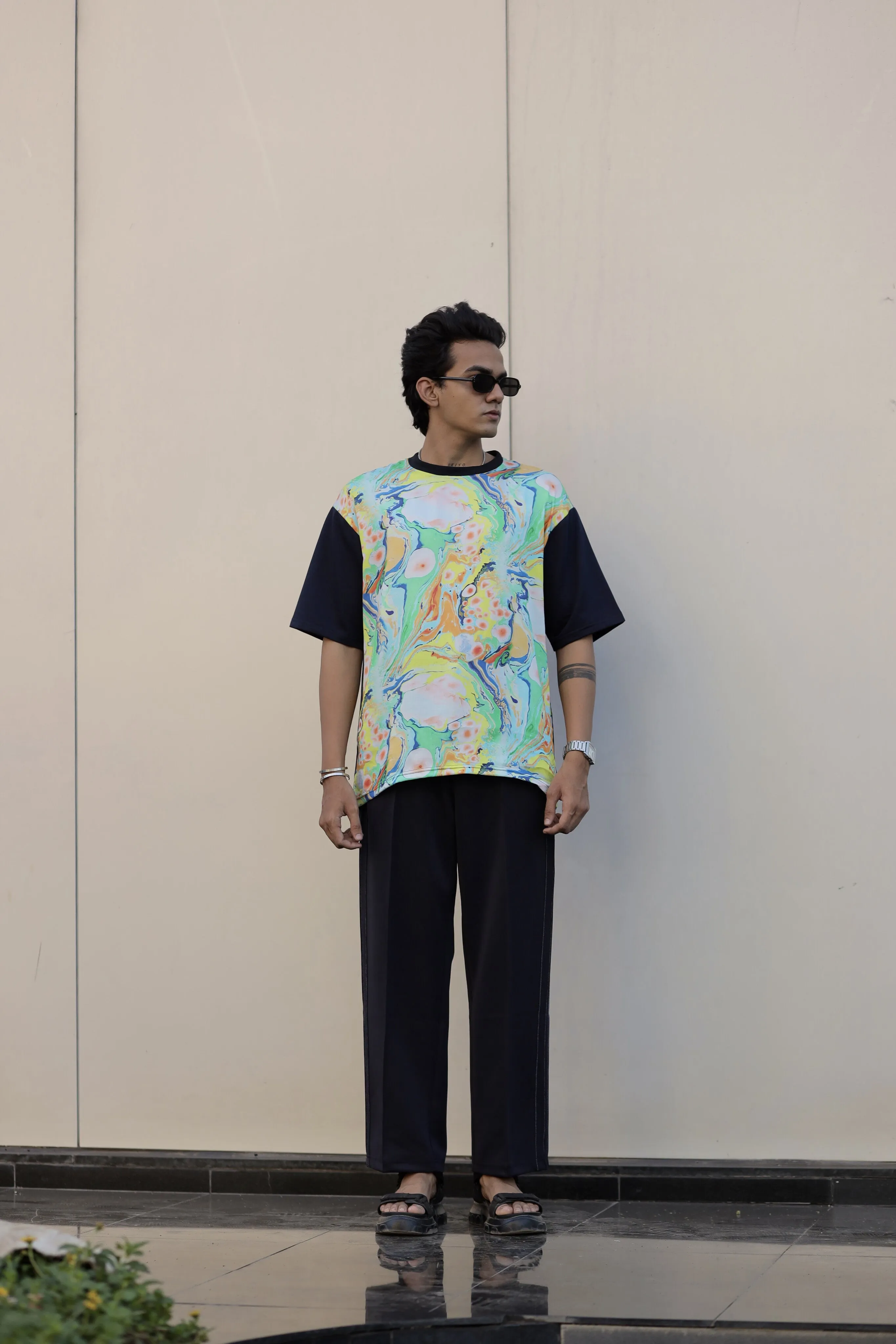 Celestial Canopy (Oversize Tencel Satin T-Shirt)  AddysForMen