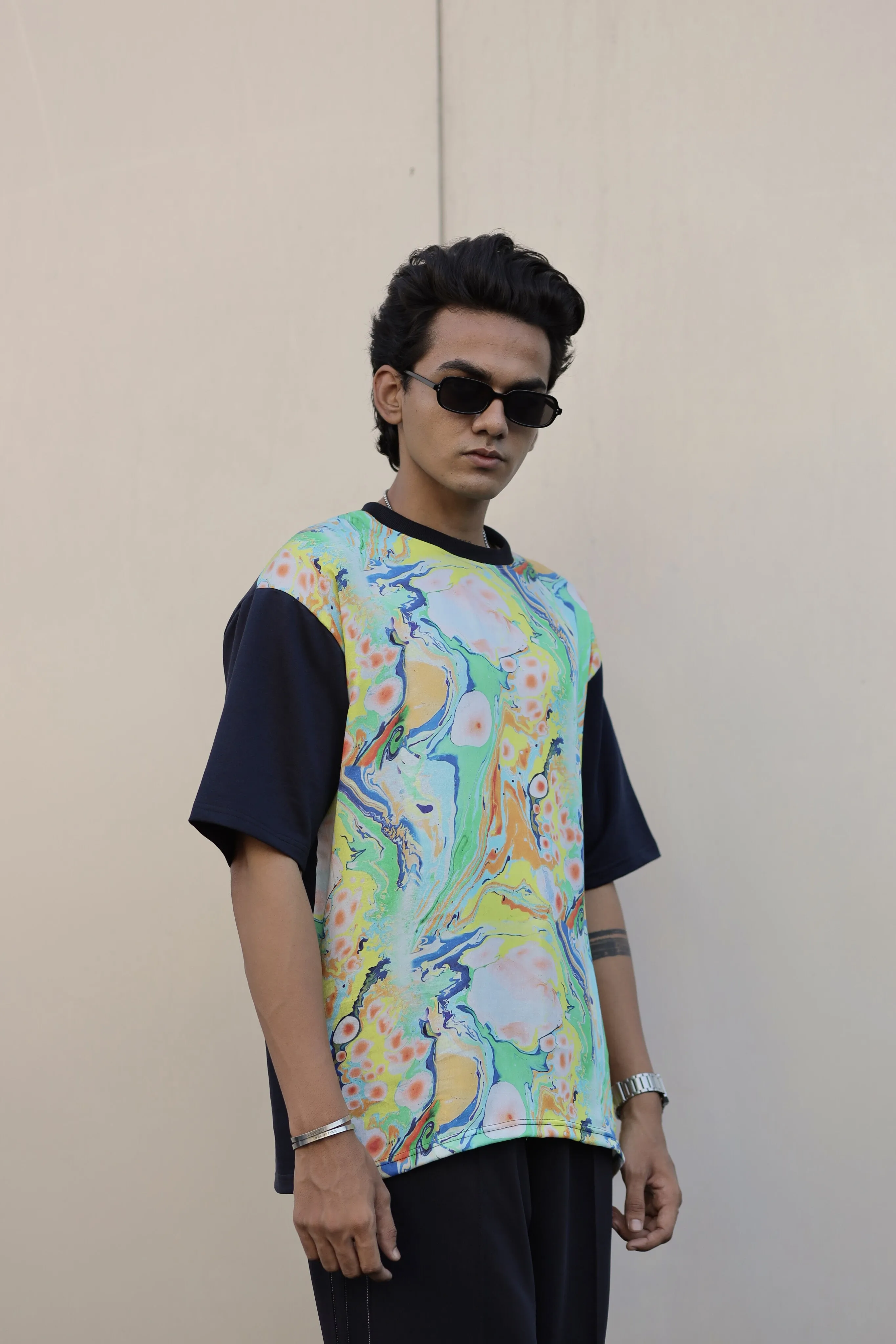 Celestial Canopy (Oversize Tencel Satin T-Shirt)  AddysForMen