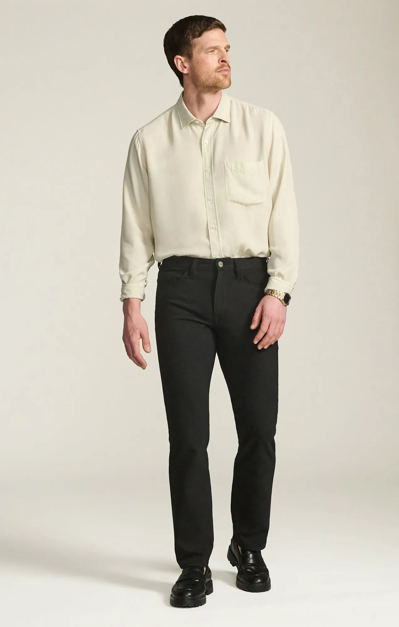 Charisma Relaxed Straight Pants in Black Commuter