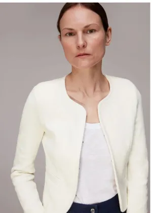 COLLARLESS JERSEY JACKET
