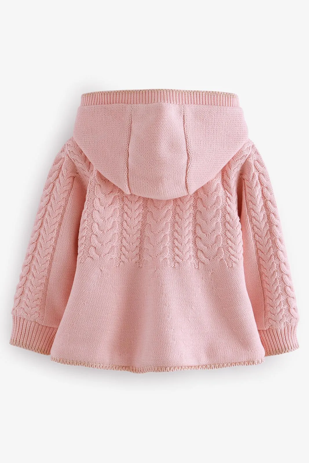 Cream Knitted Coatigan Pink
