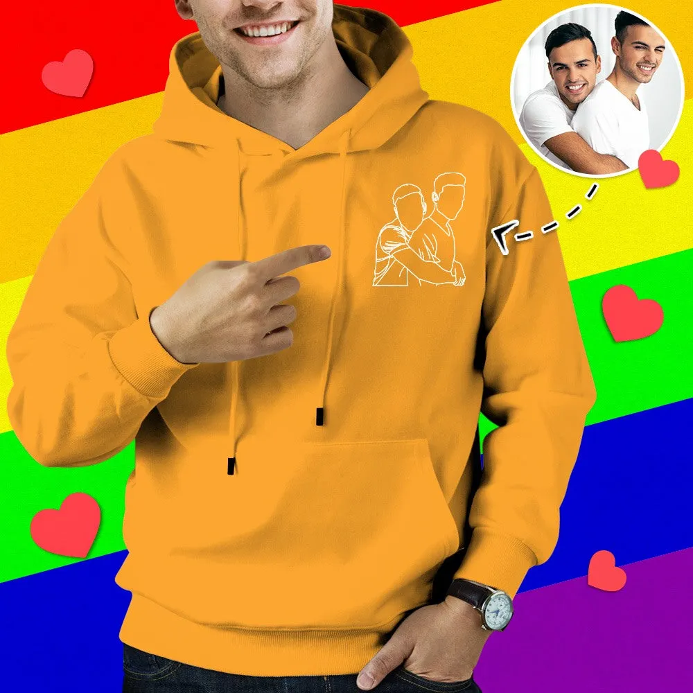 Custom Embroidered Hoodies Outline Photo Sweatshirt Gifts for Him