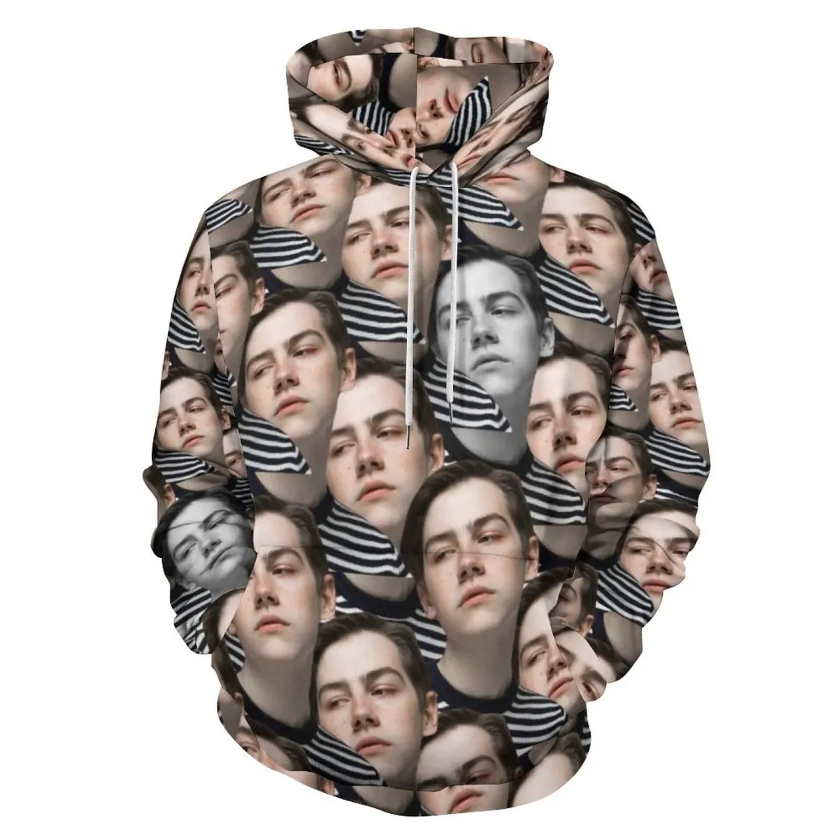 Custom Face Hoodie Jump Color Gray Unisex Large Size Design Your Own Hoodie Personalized Big Seamless Face Loose Hoodie Top Outfits