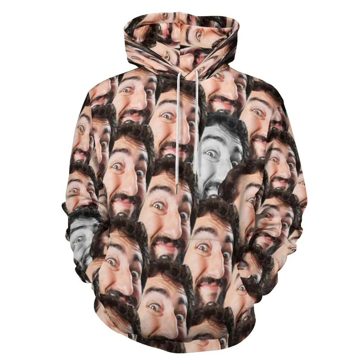 Custom Face Hoodie Jump Color Gray Unisex Large Size Design Your Own Hoodie Personalized Big Seamless Face Loose Hoodie Top Outfits