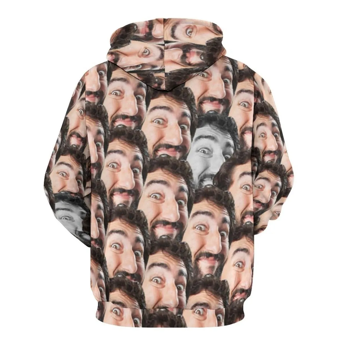 Custom Face Hoodie Jump Color Gray Unisex Large Size Design Your Own Hoodie Personalized Big Seamless Face Loose Hoodie Top Outfits