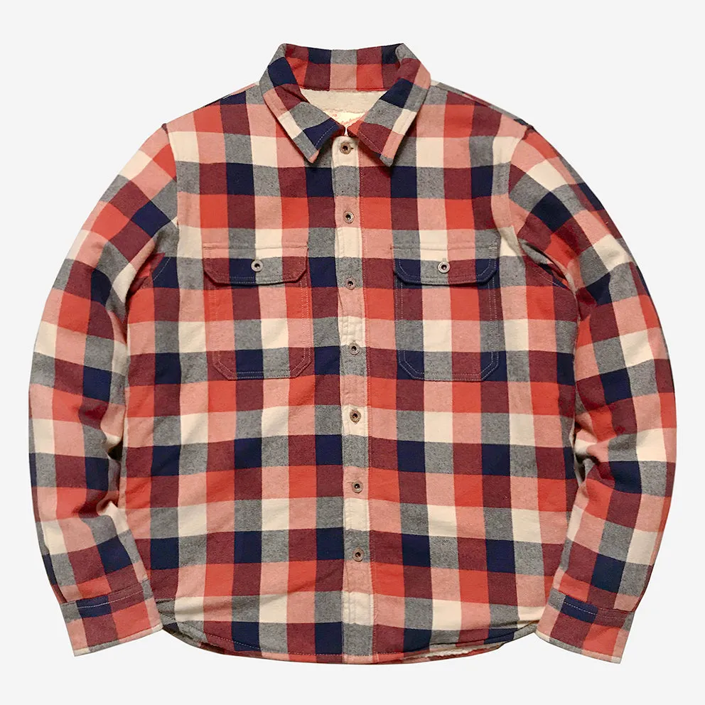 DDL 312-BRYSON REGULAR FIT SHERPA LINED CHECK SHIRT