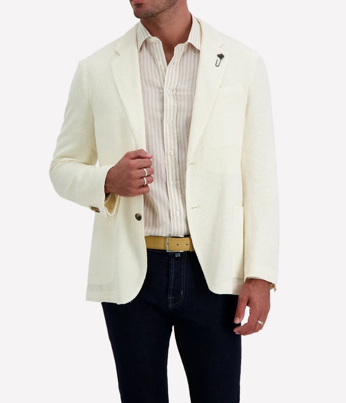 Deconstructed Blazer in Cream