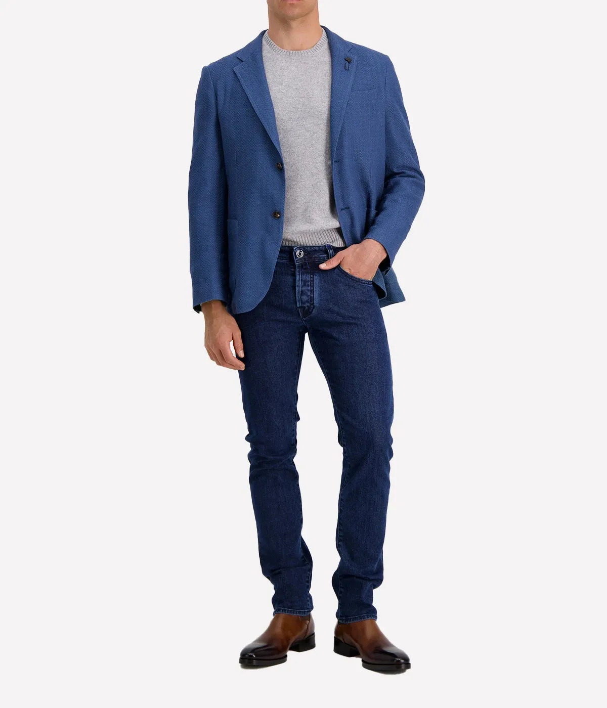 Deconstructed Blazer in Worn Blue