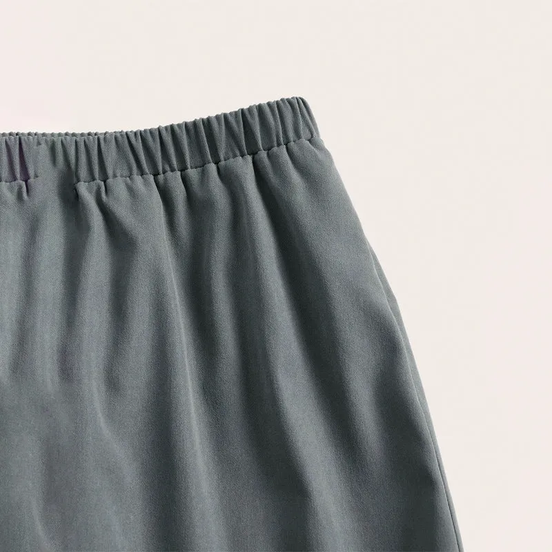 Drawstring Waist Flap Pocket Cargo Skirt