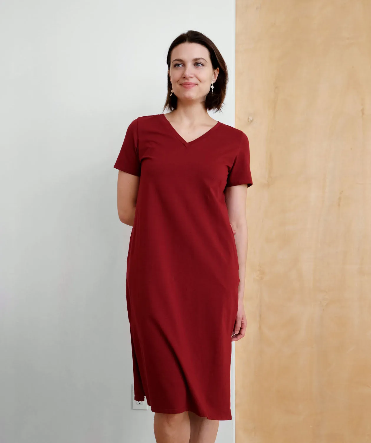 ERRAND dress in Scarlet Red