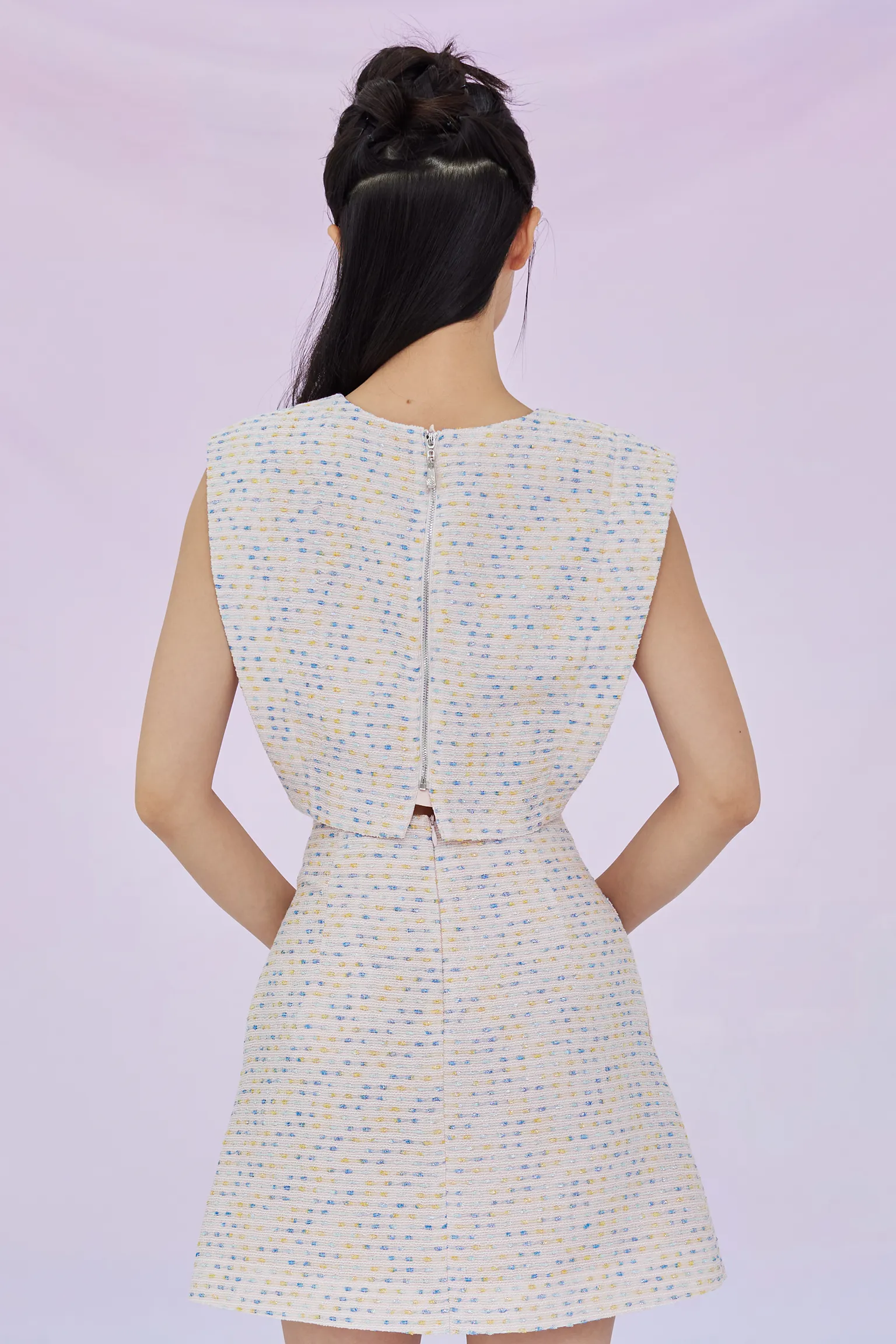 Gavriella Pink Tweed Top
