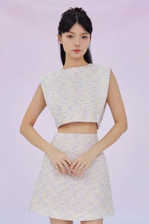Gavriella Pink Tweed Top