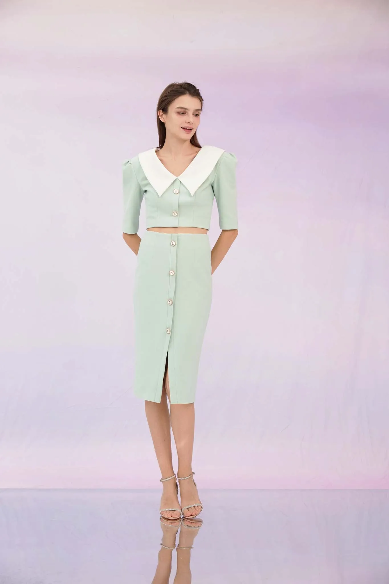 Gerilynn Mint Pencil Skirt
