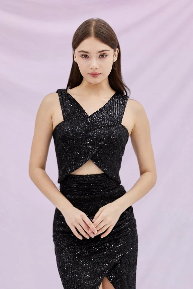 Gerrie Black Sequins Top