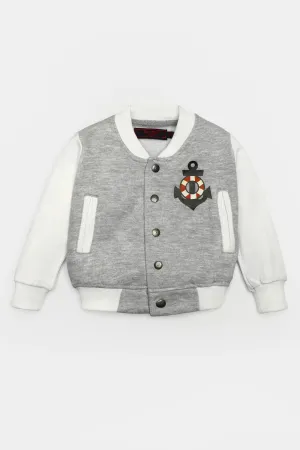 Grey Knitted Infant Boys Jacket