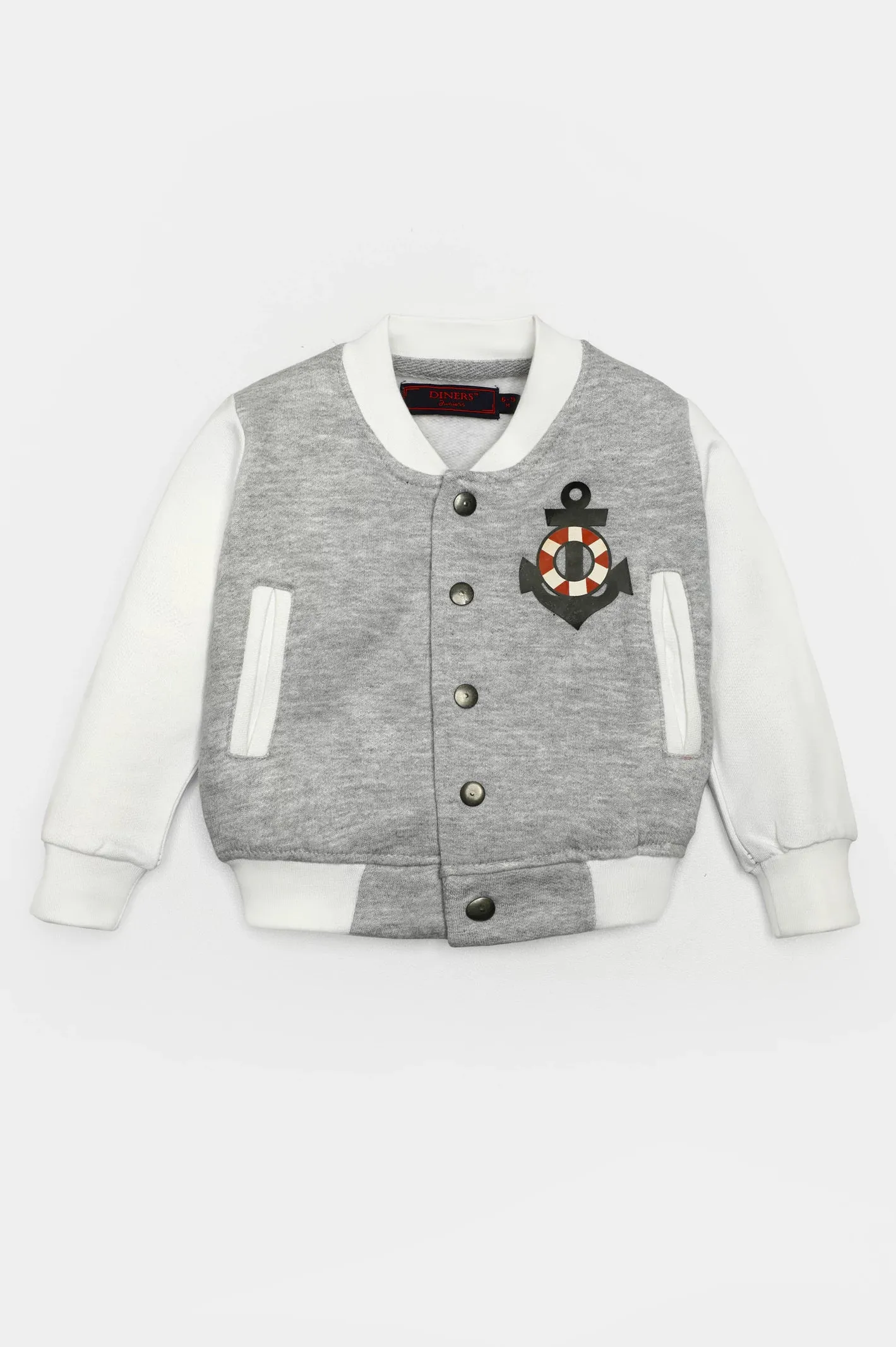 Grey Knitted Infant Boys Jacket