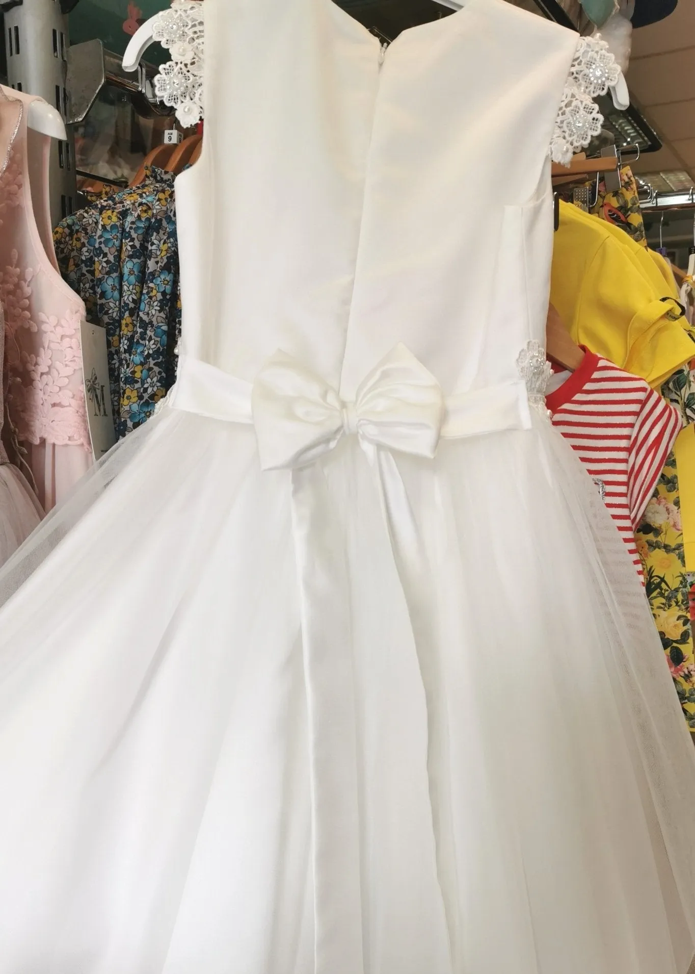 IVORY Tulle Flower Girl Dress with Elegant Details (Ruth)