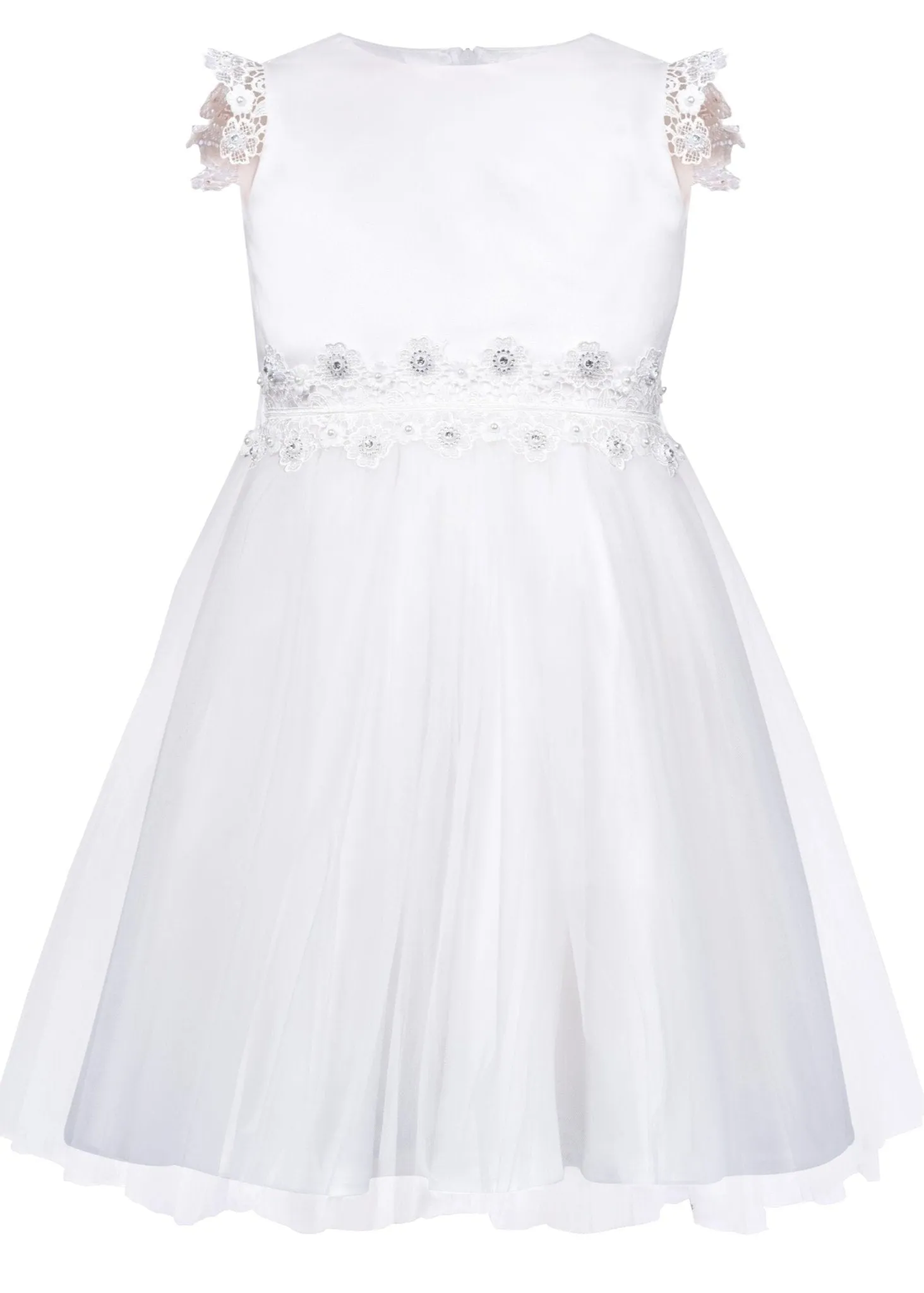 IVORY Tulle Flower Girl Dress with Elegant Details (Ruth)