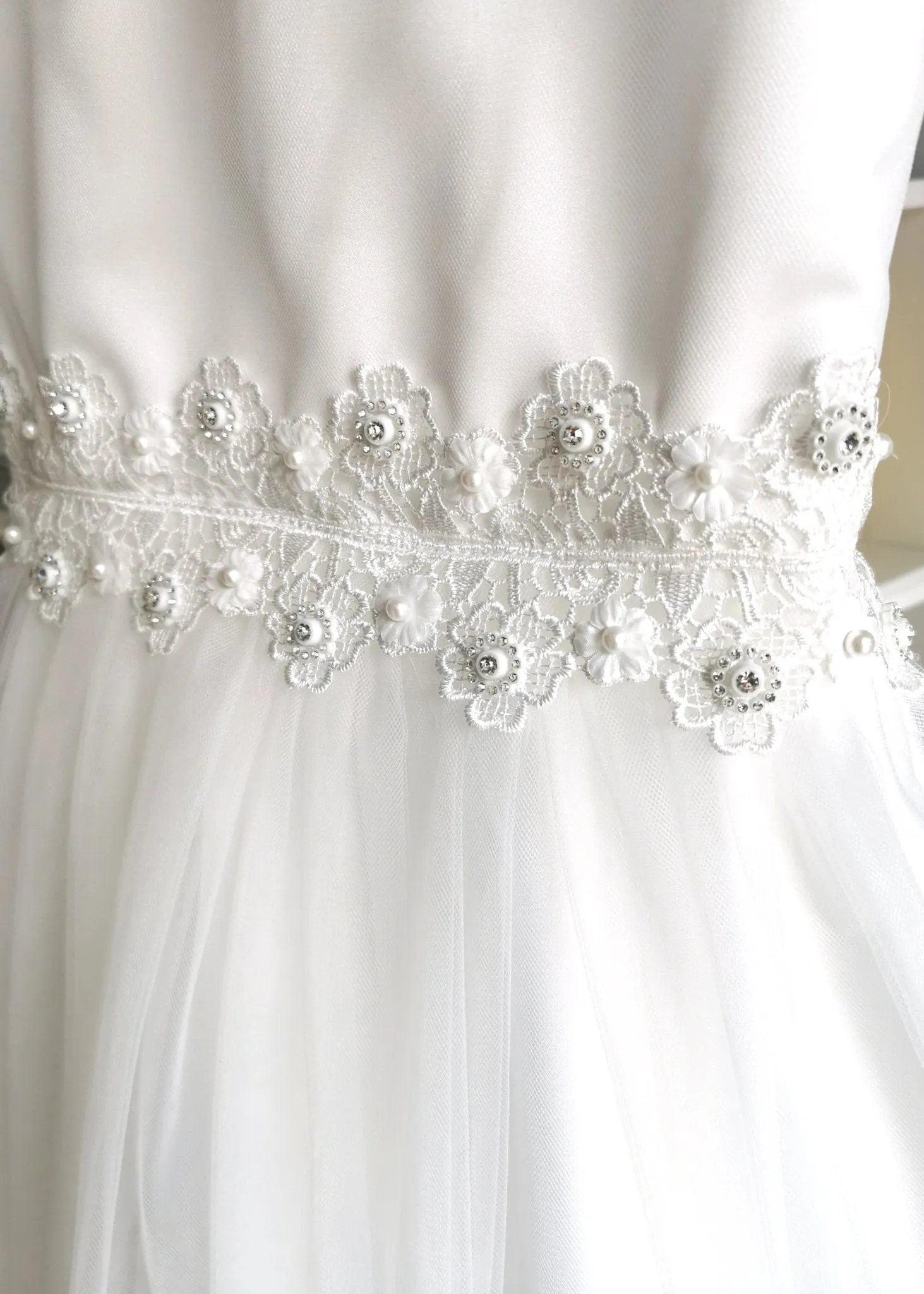IVORY Tulle Flower Girl Dress with Elegant Details (Ruth)