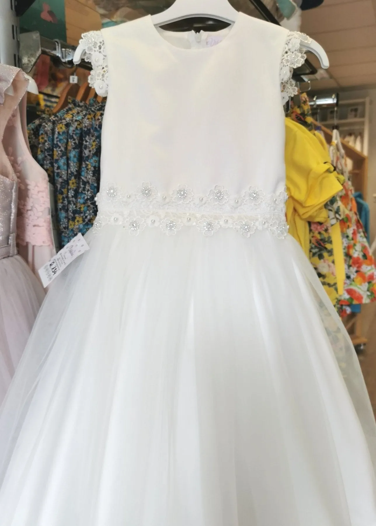 IVORY Tulle Flower Girl Dress with Elegant Details (Ruth)