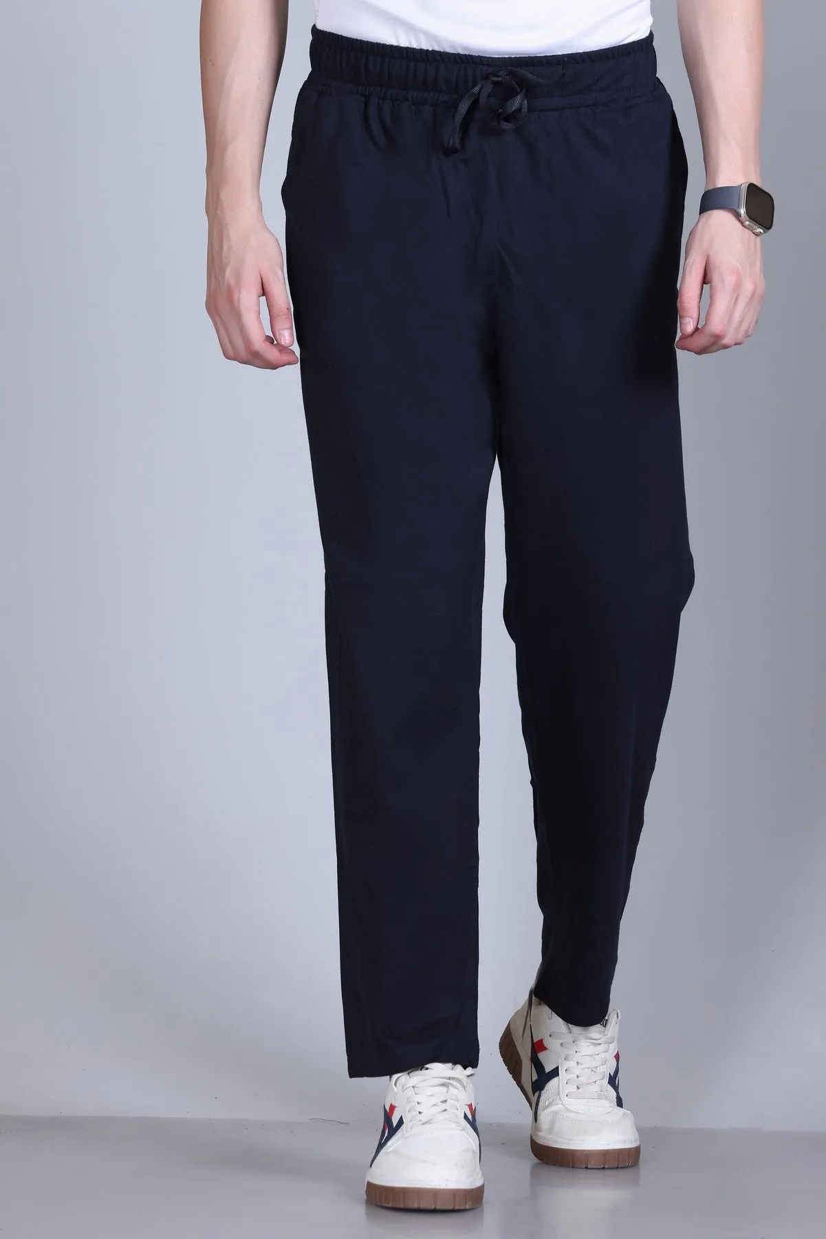 Jinxer Men Midrise wide leg Cotton Pajamas - Navy
