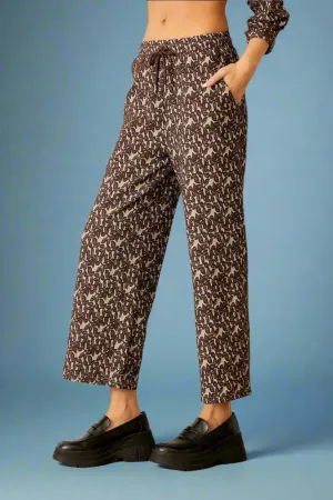 Knit Jacquard Pants Brown