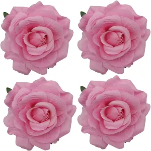 La Homein Sanrich 4pcs/Pack Fabric Rose Hair Flowers Clips Mexican Hair Flowers Hairpin Brooch Headpieces