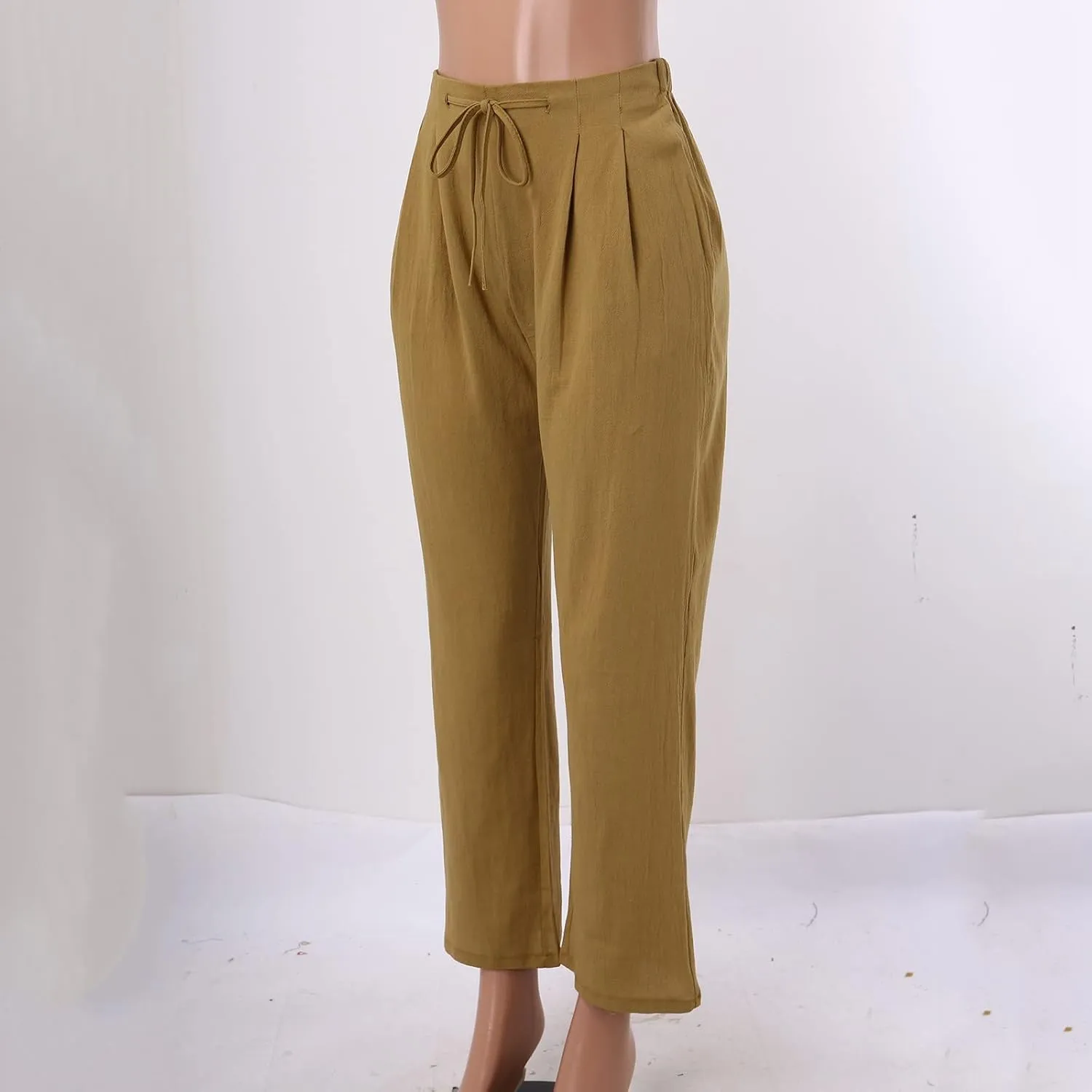 Linen Pants for Women Women's Lightweight Linen Pants - Relaxed Fit Elastic Waist Summer Casual Long Trousers