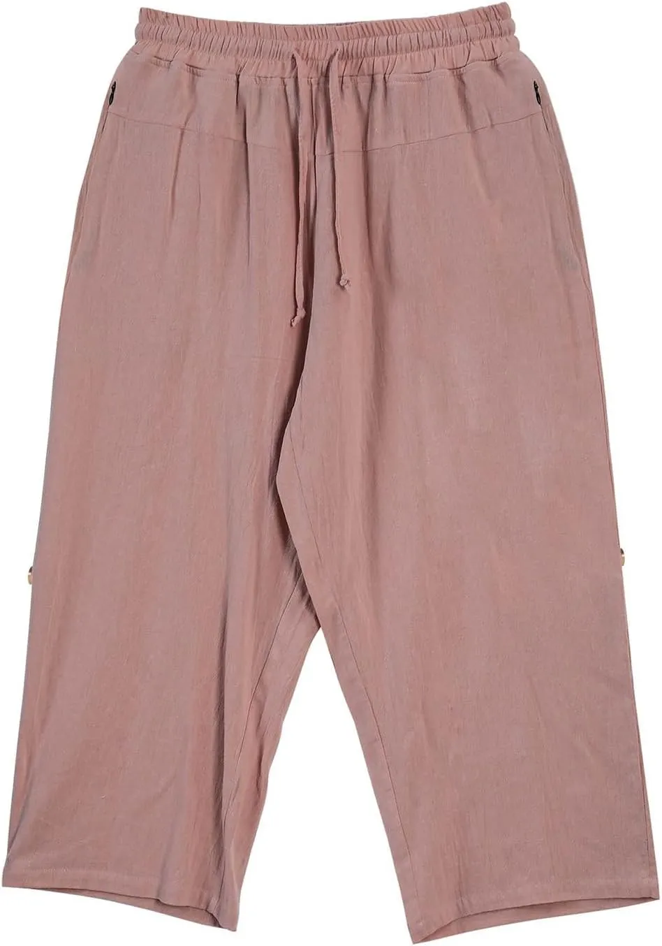 Linen Pants Mens Casual Pants Drawstring Beach Trousers Relaxed-Fit Yoga Pants Soft Elastic Waist Pants