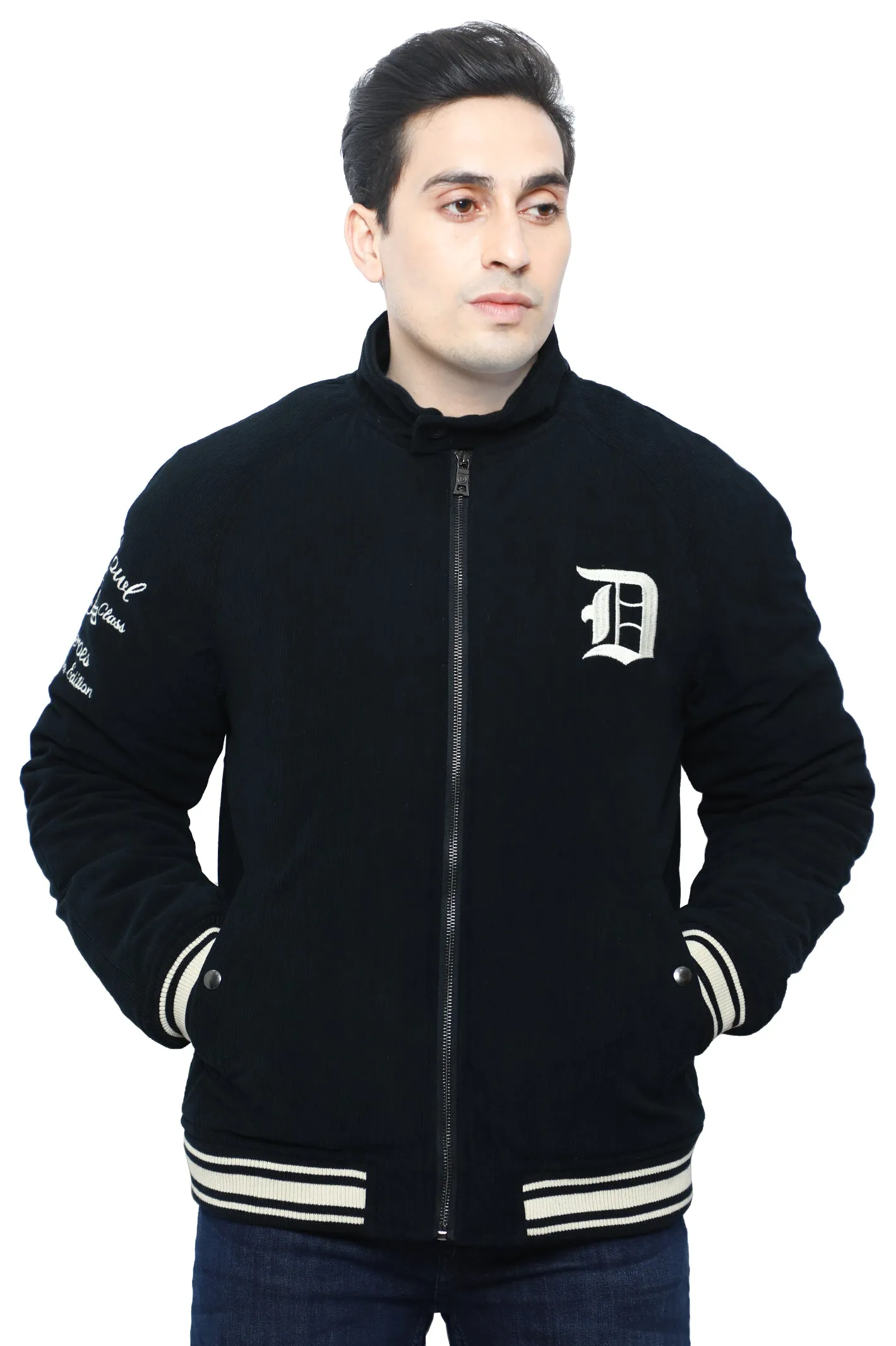 Logo Embroidered Knitted Jacket