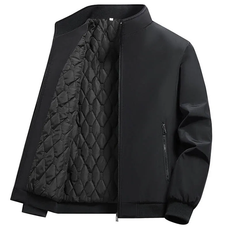 Men Winter Fleece Jackets Thicken Warm Varsity Coat