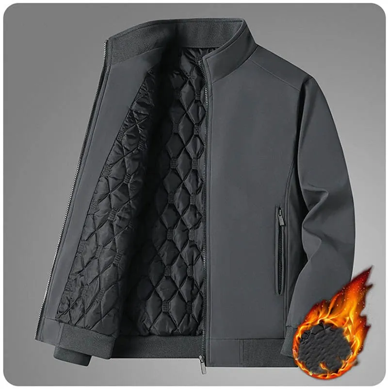 Men Winter Fleece Jackets Thicken Warm Varsity Coat