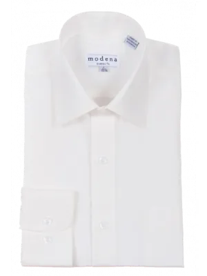 Men's Classic Fit Solid Egg Shell Spread Collar Cotton Dress Shirt