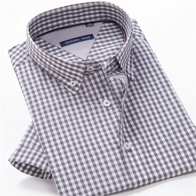 Men’s Summer Fashion Striped Short Sleeve Shirt Classic Business Casual