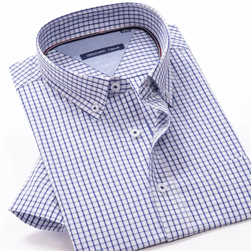 Men’s Summer Fashion Striped Short Sleeve Shirt Classic Business Casual