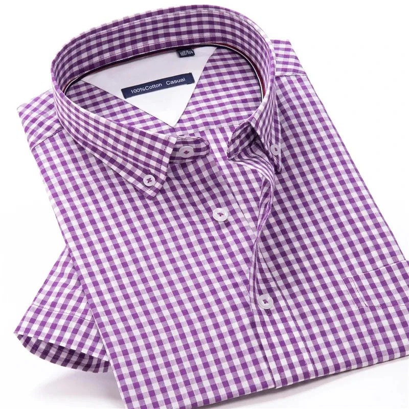 Men’s Summer Fashion Striped Short Sleeve Shirt Classic Business Casual
