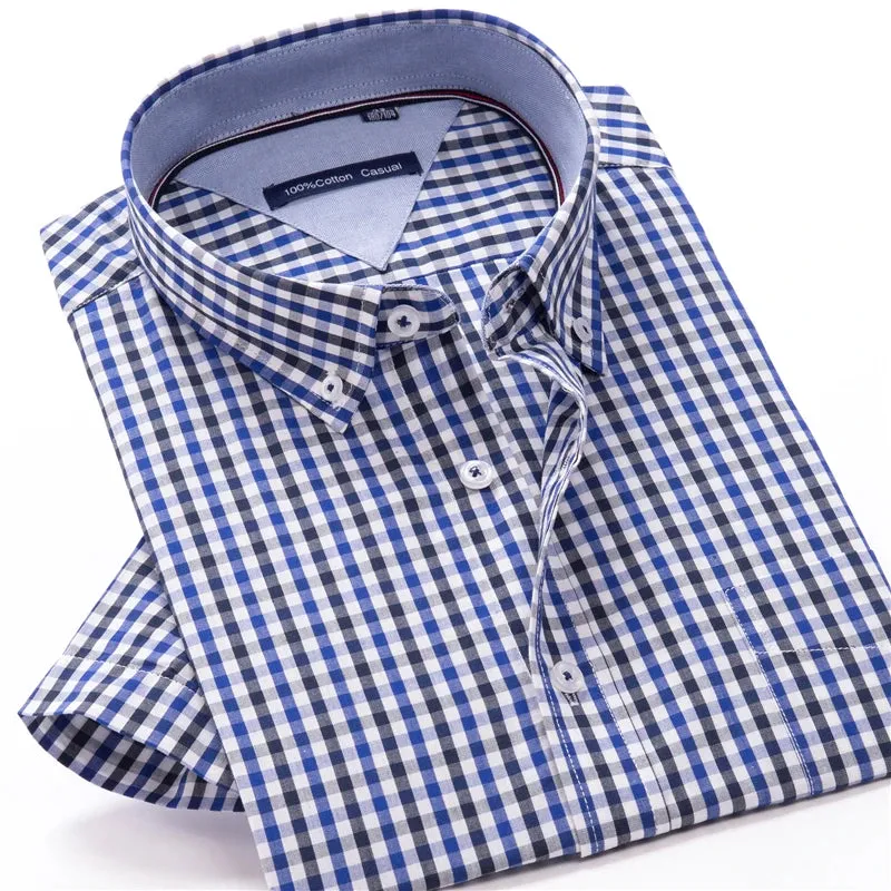 Men’s Summer Fashion Striped Short Sleeve Shirt Classic Business Casual