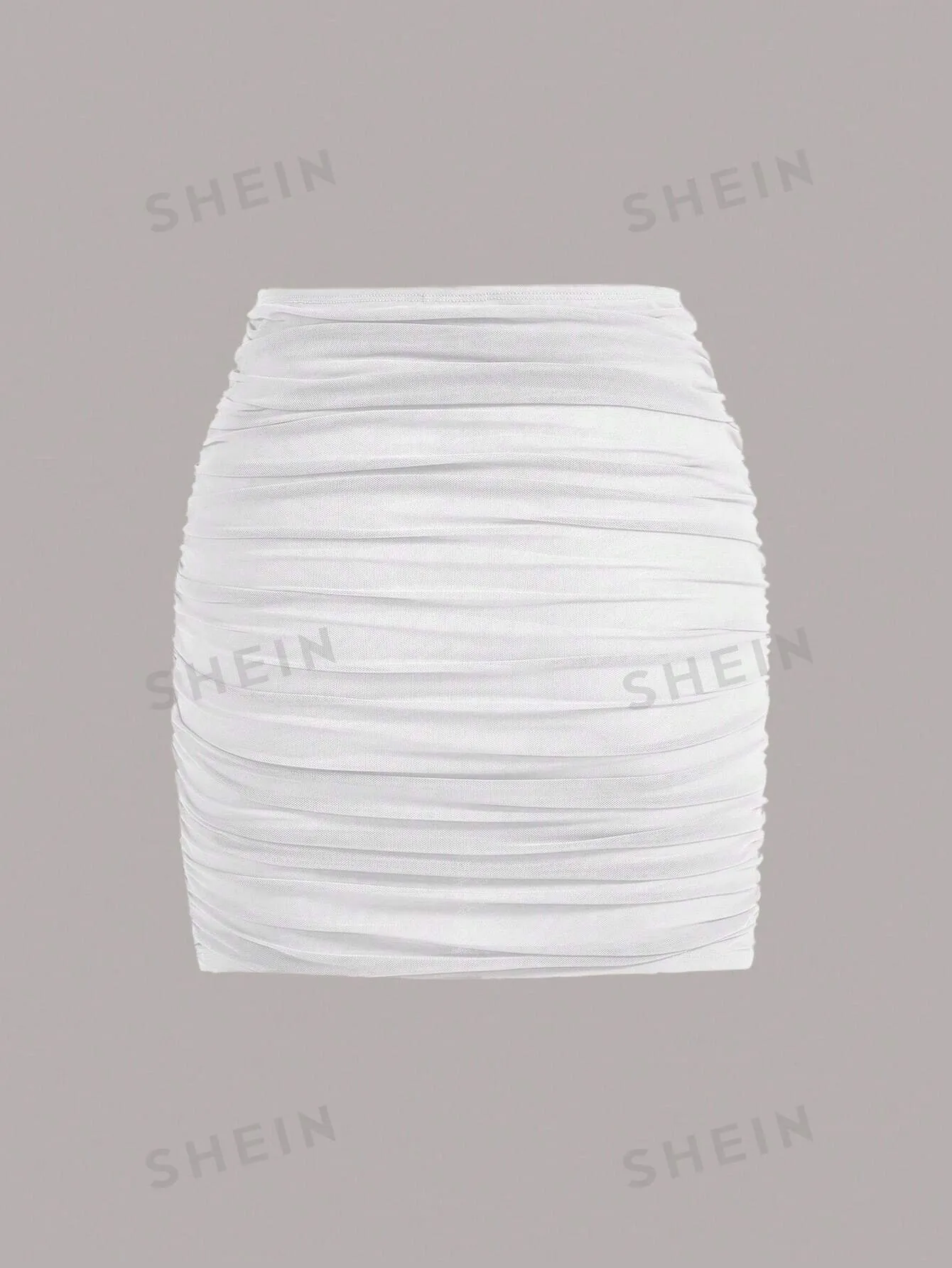 MOD Club Women Outfits Spring Break Mini Skirt Solid Ruched Wrap Bodycon Skirt