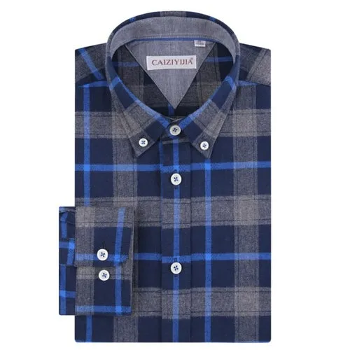 New Mens' Leisure Plaid Shirts 100% Cotton Soft  checked design Long