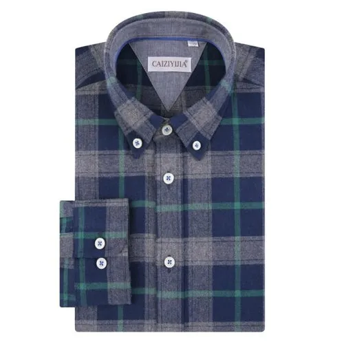 New Mens' Leisure Plaid Shirts 100% Cotton Soft  checked design Long