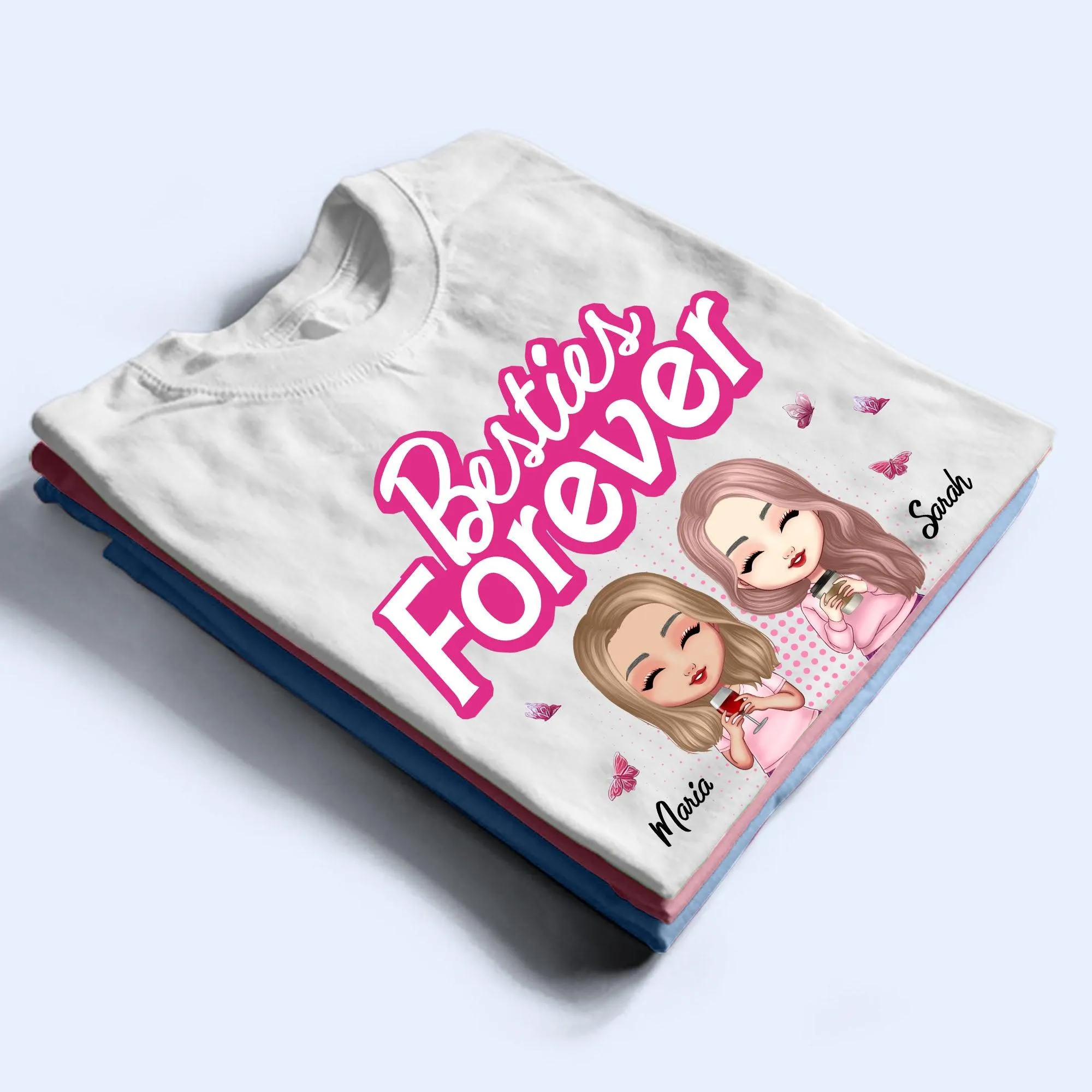 Personalized Besties Forever T Shirt, Funny Gift For Friends, Gift For Besties