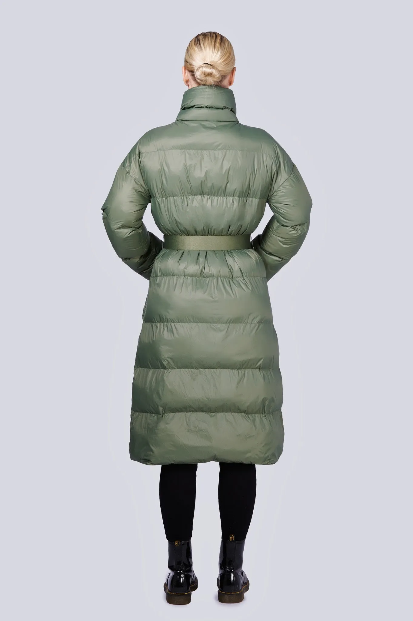 Posh Long Vegan Down Coat | Military